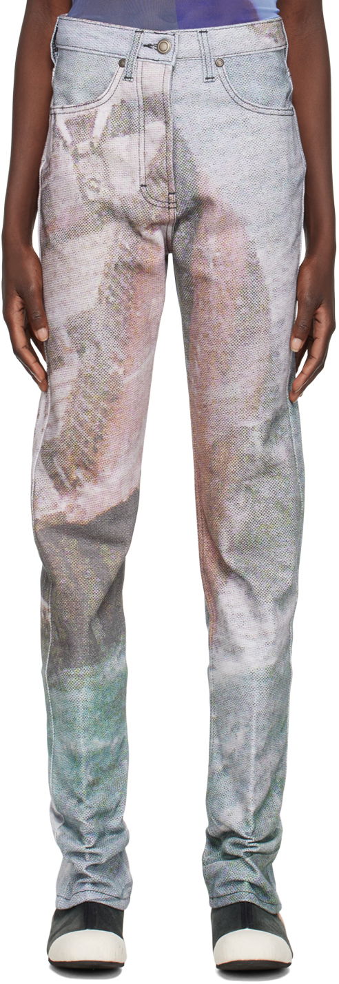 Džínsy Serapis Multicolor Printed Flare Jeans Modrá | FW22_DE_3, 0