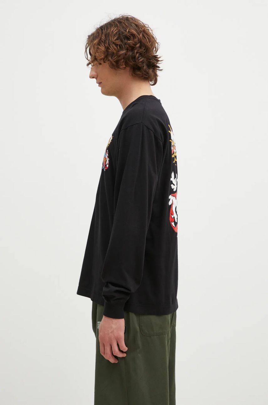 Tričko Neighborhood Black Long Sleeve T-Shirt with Graphic Print Čierna | 242PCNH.LT13, 1