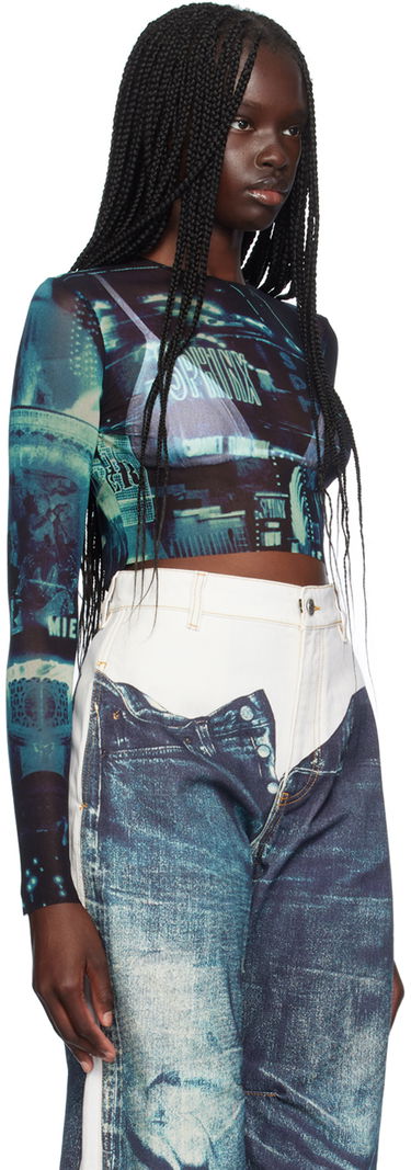 Crop Top Jean Paul Gaultier Gaultier 'The Pigalle Crop' Long Sleeve T-shirt Rôznofarebný | 24/30-F-TO205-T552-59560100, 1