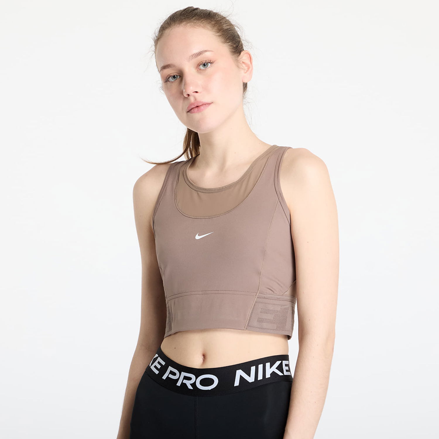 Tielko Nike Pro Dri-FIT Cropped Tank Top Hnedá | HJ1192-233, 1