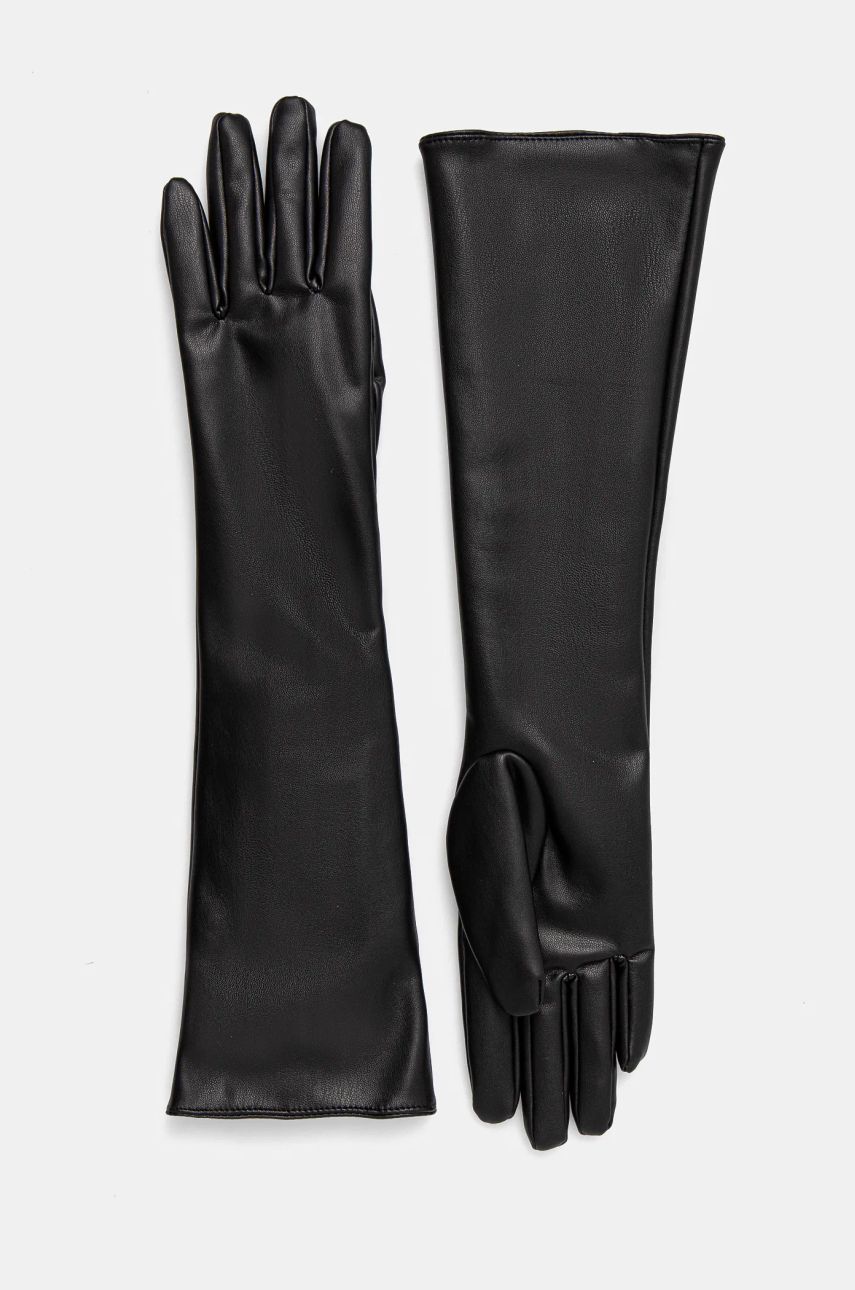 Rukavice STAND STUDIO Stand Studio Tulip Long Faux Leather Gloves Čierna | 66365.8251, 0