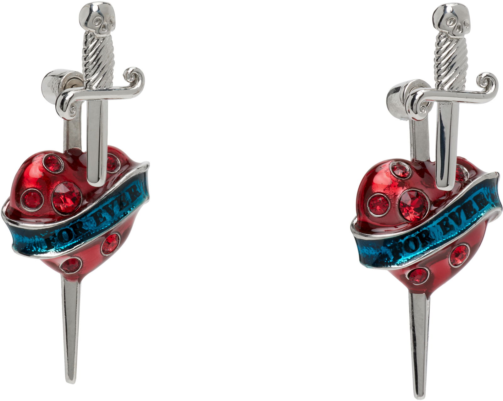 Jean Paul Gaultier Heart & Sword Drop Earrings