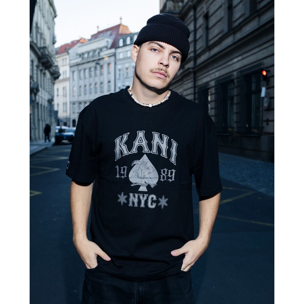 Tričko Karl Kani Spade Logo 1989 NYC Print T-Shirt Čierna | PD00007560, 0