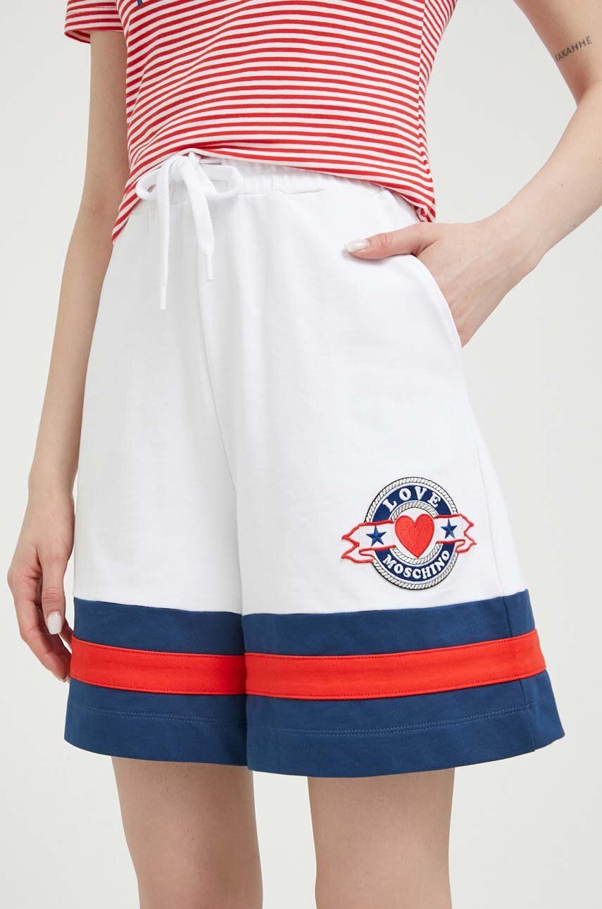 Šortky Moschino Love High Waist Cotton Shorts Biela | W.1.635.80.M.4417, 0