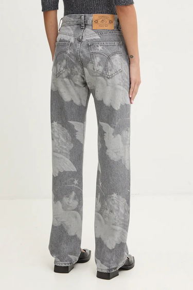 Džínsy Fiorucci High Waist Angel Print Jeans Šedá | U01FMDJE075DN03DN07, 2