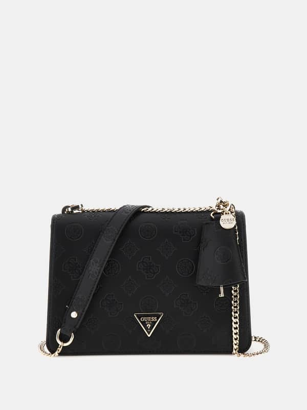 Kabelka GUESS Jena 4G Peony Logo Shoulder Bag Čierna | HWPG9220210, 0