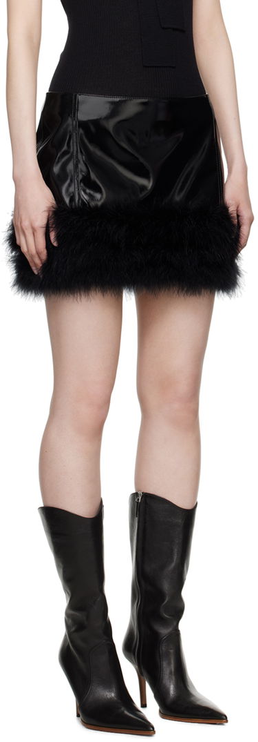 Sukňa Blumarine Blumarine Feather Faux-Leather Miniskirt Červená | A422G183A, 4