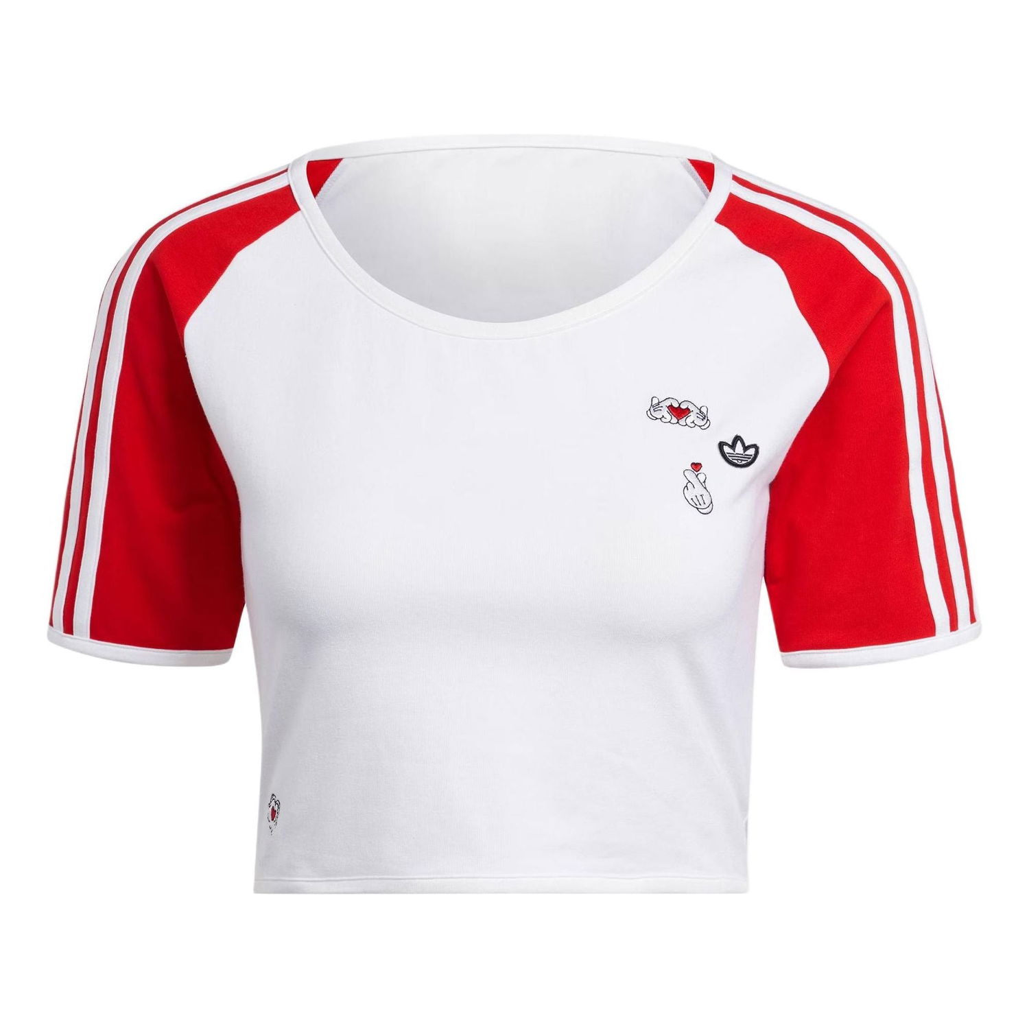 Crop Top adidas Originals Mickey Mouse x 3-Stripes Icon Baby T-Shirt Biela | IY2268, 0