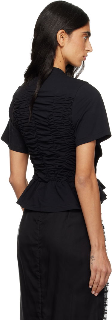 Tričko Cecilie Bahnsen Cecilie Bahnsen Ace Short-Sleeve Ruched Peplum T-shirt Čierna | 3.25RTW19001, 2
