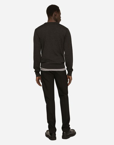 Sveter Dolce & Gabbana Dolce & Gabbana Cashmere Crewneck Sweater Hnedá | GX412TJAWLAN1254, 2