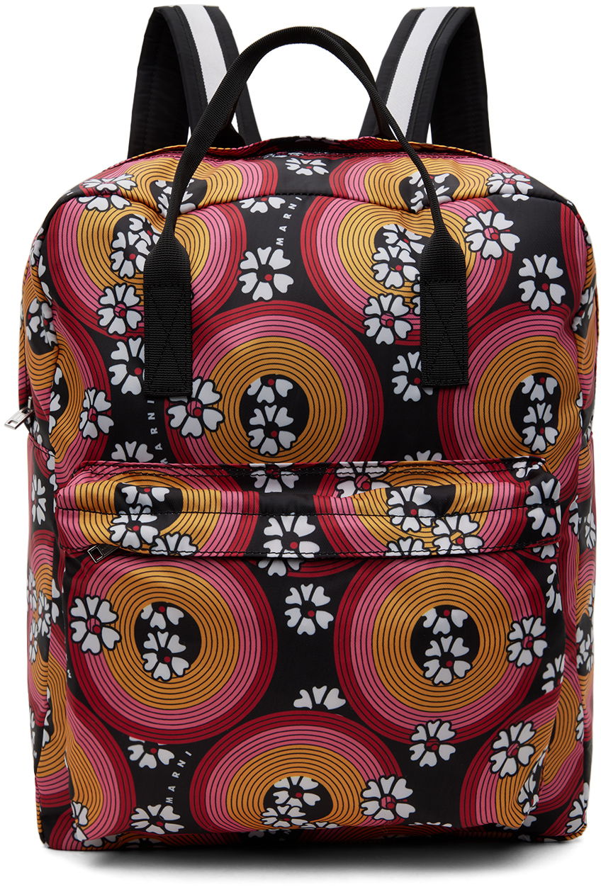 Batoh Marni Marni Kids Allover 70s Circles Backpack Čierna | M00965, 0