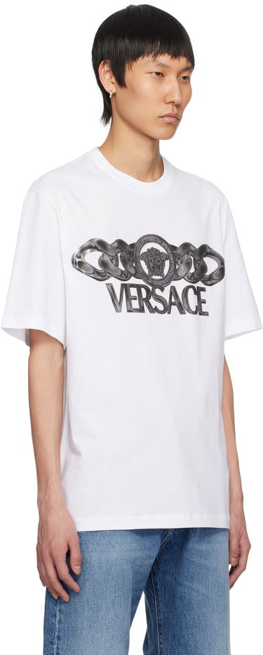 Tričko Versace Versace Medusa On Chain T-Shirt Biela | 1013302_1A13405, 1