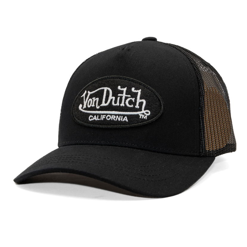Šiltovka Von Dutch Von Dutch Trucker Cali Brushed Patch Hat Čierna | VD/0/CAS1/LOFB/B