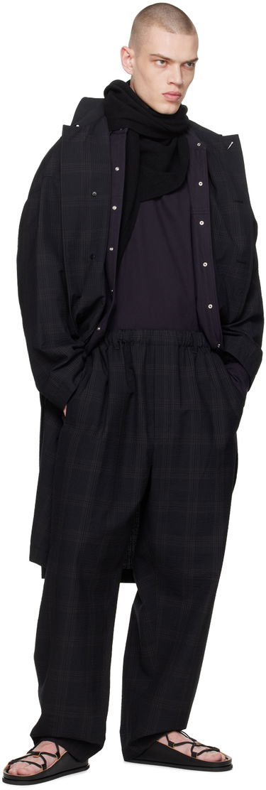 Nohavice LEMAIRE Lemaire Relaxed Plaid Trousers Čierna | PA1047 LF1256, 3