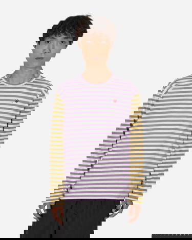Tričko Comme des Garçons Bi-Color Stripe T-Shirt Fialová | P1T318 4, 0