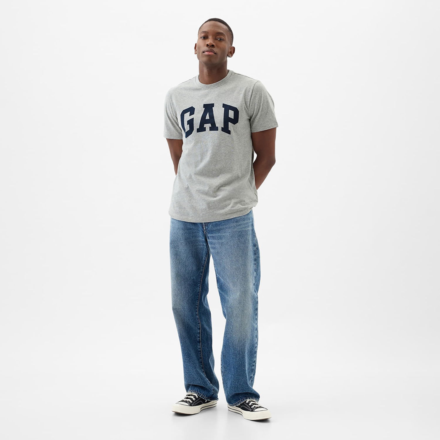 Tričko GAP Basic Logo Tee Heather Grey Šedá | 856659-00, 1