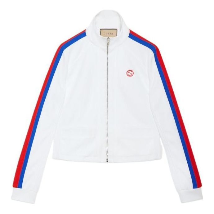 Bomber bunda Gucci Technical Jersey Zip Jacket Biela | 773012-XJF7L-9799