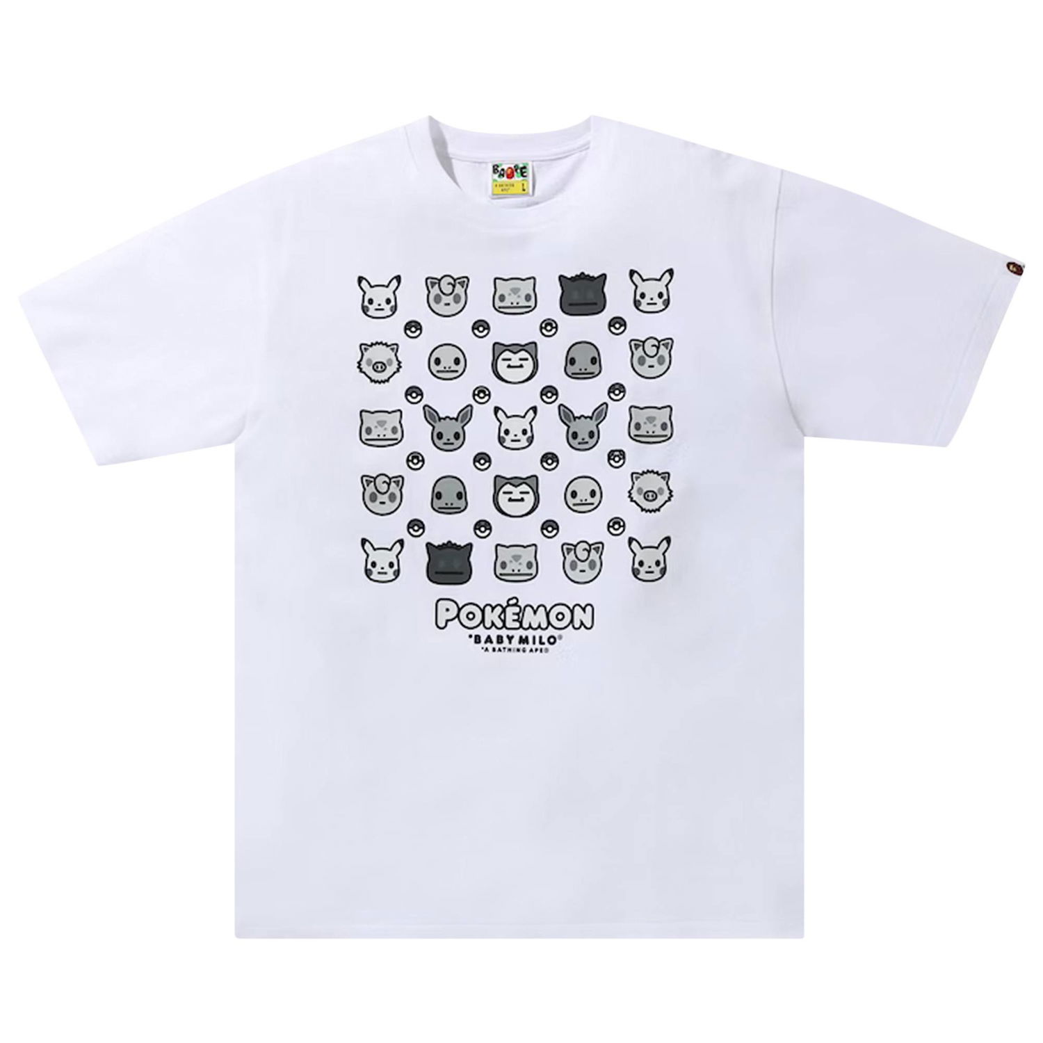 Tričko BAPE Baby Milo x Pokemon Monotone Tee #4 Biela | 2G73 110 913 WHITE, 1