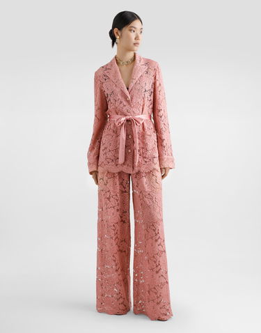 Nohavice Dolce & Gabbana Dolce & Gabbana Flared Floral Lace Pants Ružová | FTC9UTHLM7LF0473, 1