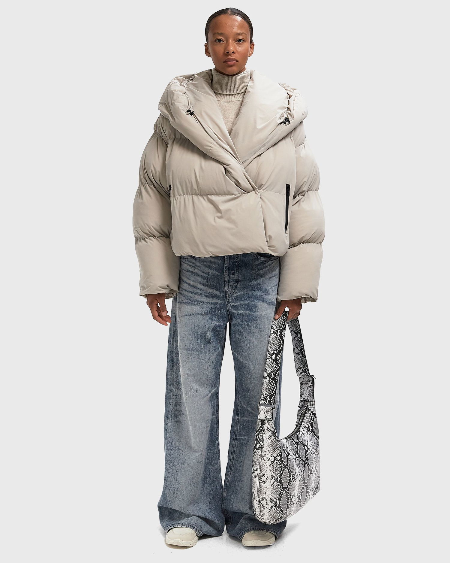 Prešívaná bunda Diesel Wiley T1 Cropped Puffer Jacket Béžová | A21106-0QMBB-7FE, 1