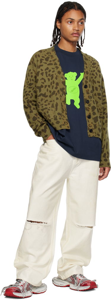 Sveter We11done We11done Leopard Print Cardigan Zelené | WD-KC3-23-622-U-KK, 3