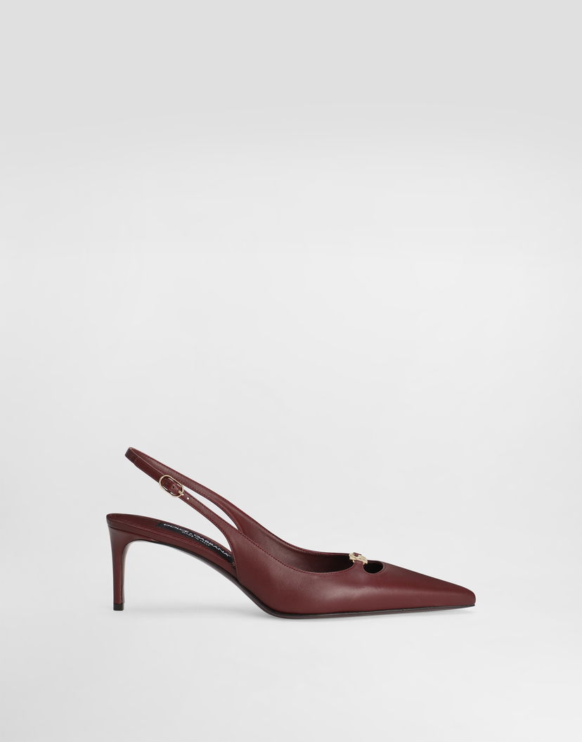 Doplnky Dolce & Gabbana Dolce & Gabbana Silk-Effect Nappa Leather Slingbacks Vínová | CG0796A195380346