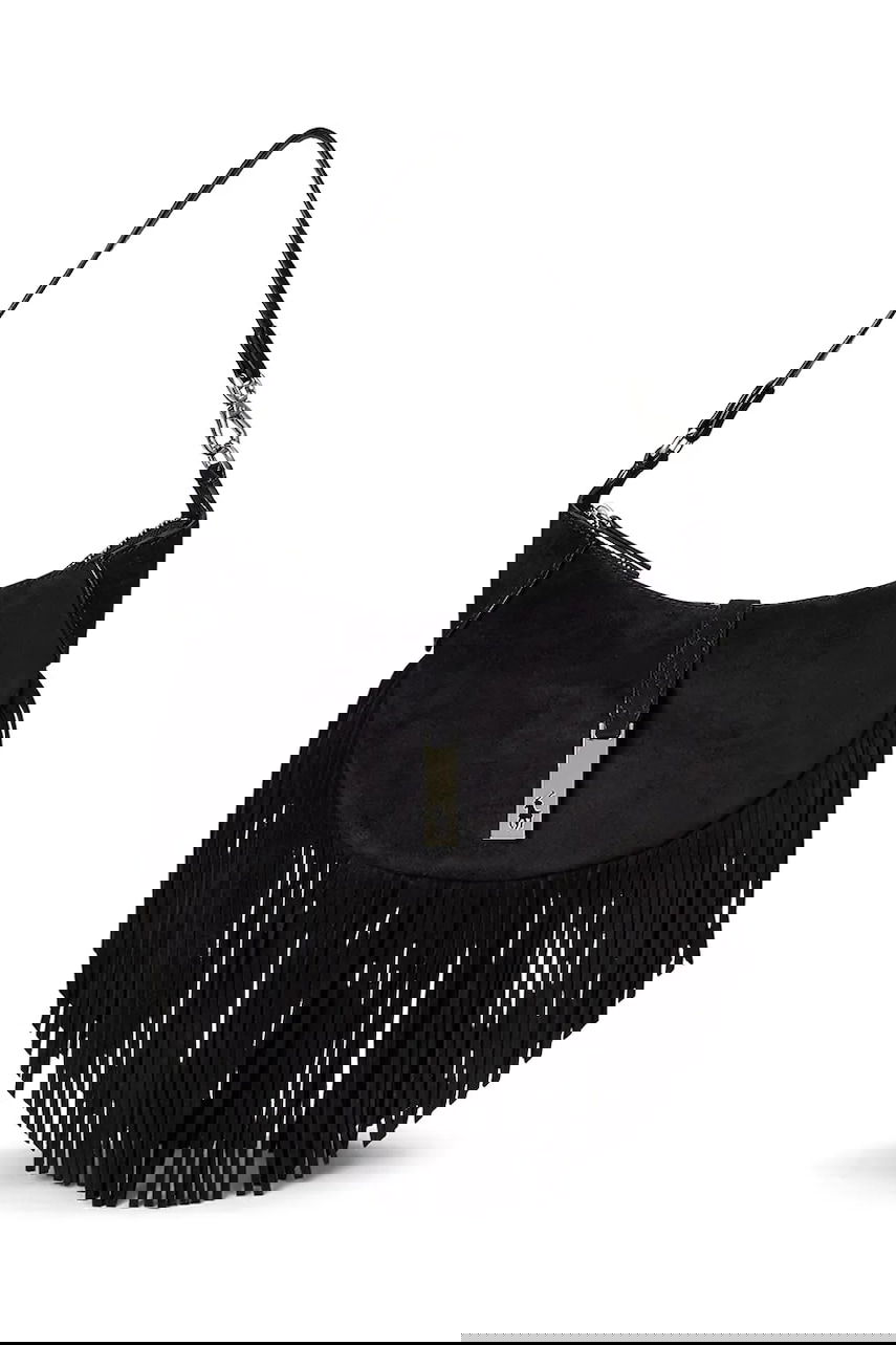 Kabelka Polo by Ralph Lauren Suede Fringed Hobo Bag Čierna | 428902588, 0