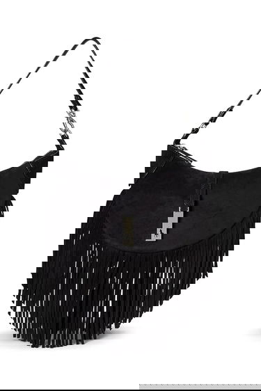 Kabelka Polo by Ralph Lauren Suede Fringed Hobo Bag Čierna | 428902588, 0