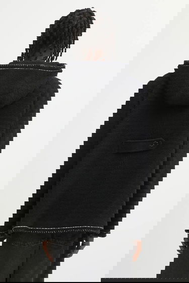 Kabáty ADER ERROR Wool Blend Hooded Coat with Contrast Stitching Čierna | BO01FWCT0104BK, 2