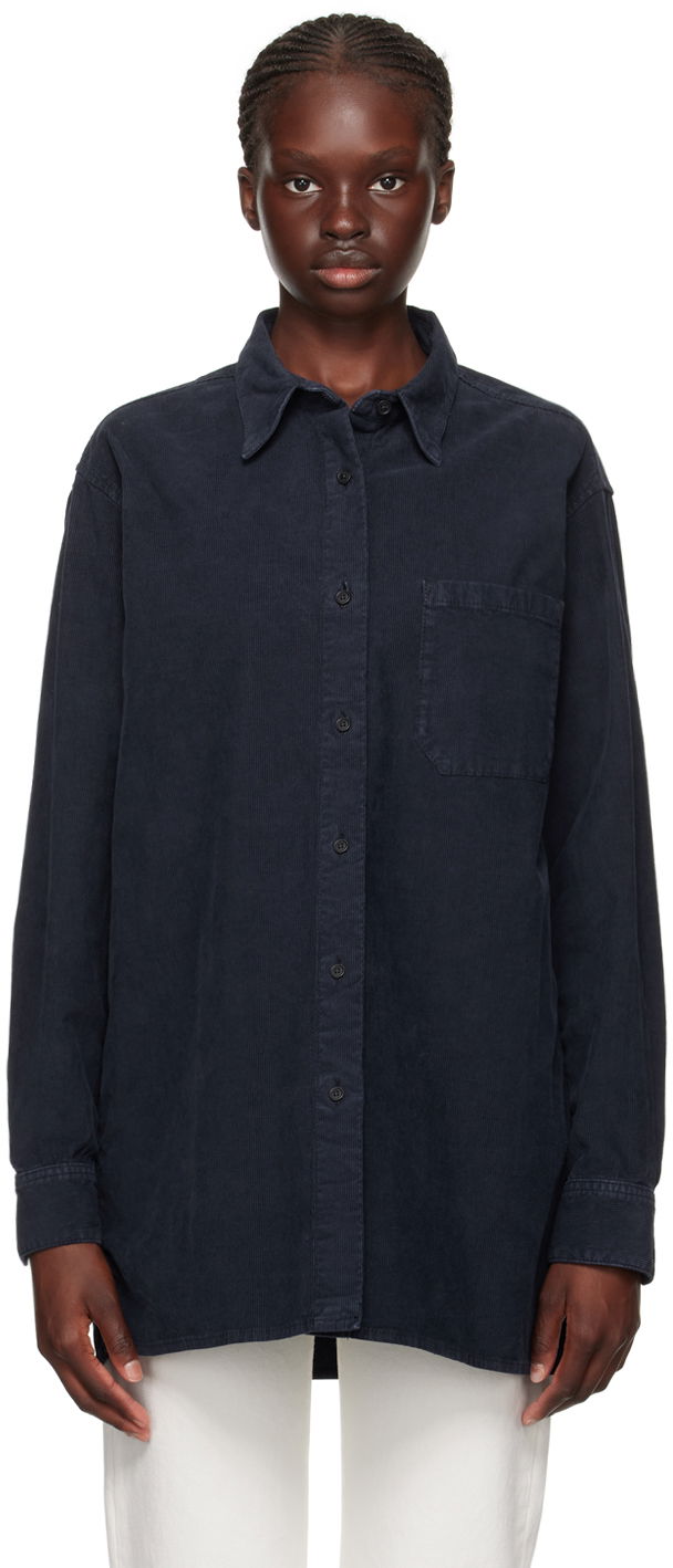 Košeľa The Row Corduroy Oversized Shirt Modrá | 7553-W2789, 0