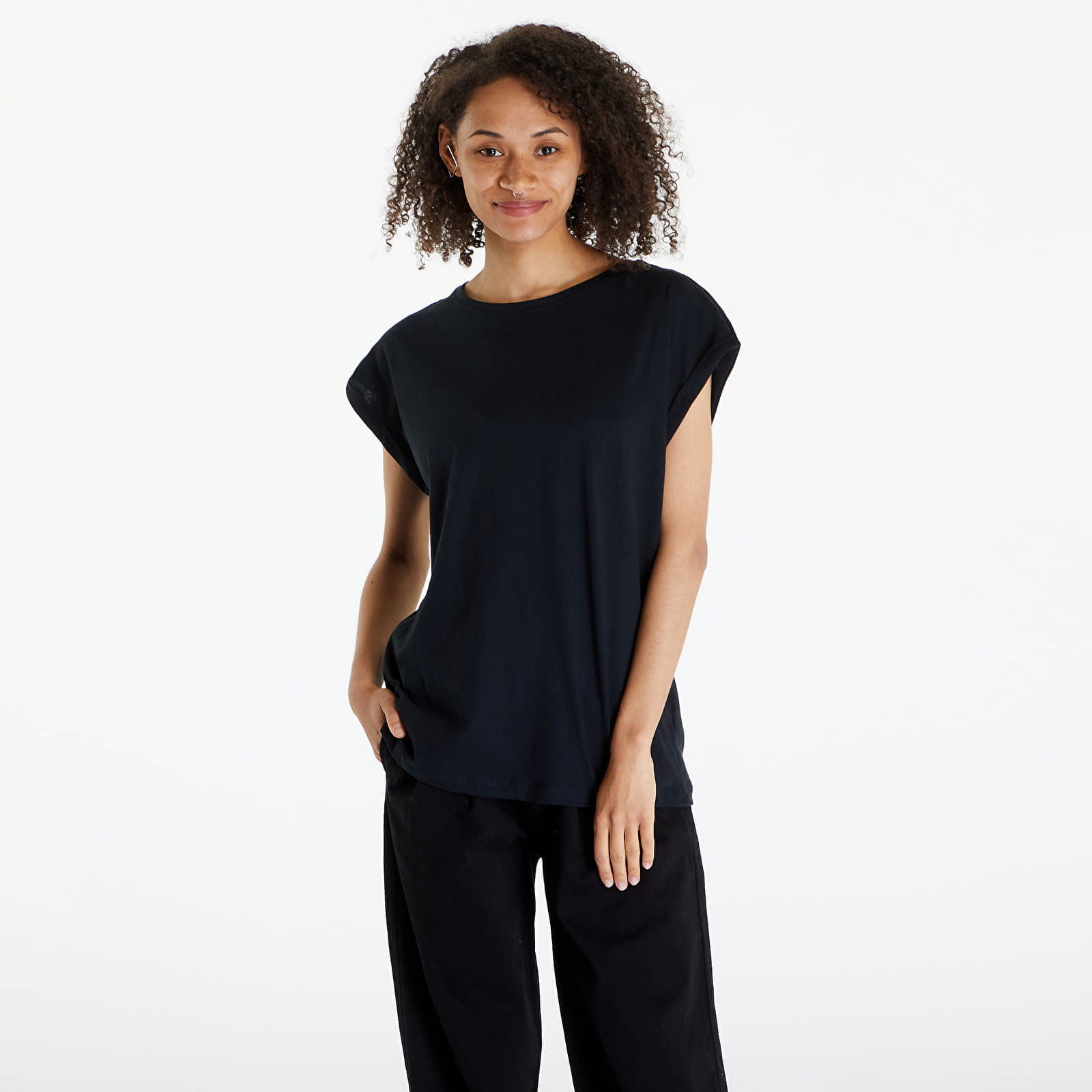 Ladies Extended Shoulder Tee 2-Pack Black/ White