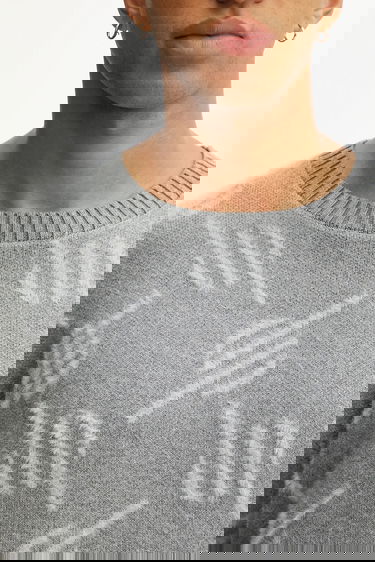 Sveter DAILY PAPER Sweater Tevin Monogram Knit Šedá | 2521120, 3