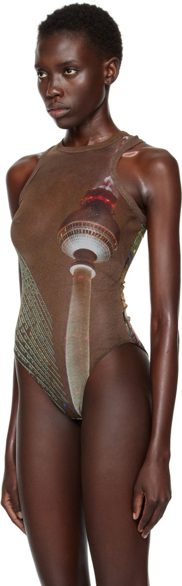 Tielko Jean Paul Gaultier Jean Paul Gaultier Shayne Oliver Edition Printed Bodysuit Hnedá | 24/27-F-BD034-T551-60405030, 3