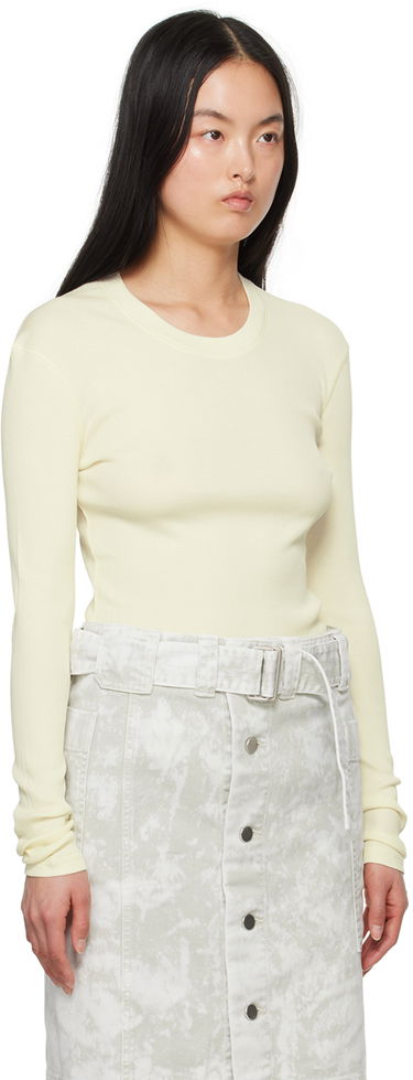 Sveter LEMAIRE LEMAIRE Women's Ribbed Long Sleeve T-Shirt Žltá | TO1147 LJ1017, 1