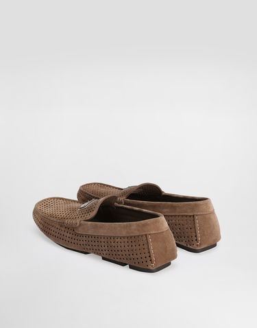 Doplnky Dolce & Gabbana Dolce & Gabbana DG Driver Perforated Split Calfskin Loafers Hnedá | A50713AE00380024, 2