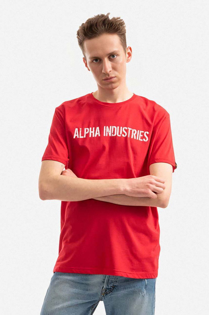 Tričko Alpha Industries T-Shirt With Print Červená | 116512.451