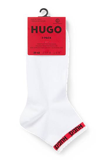 Ponožky BOSS Two-pack short-length socks with logo tape Biela | 50516390, 1