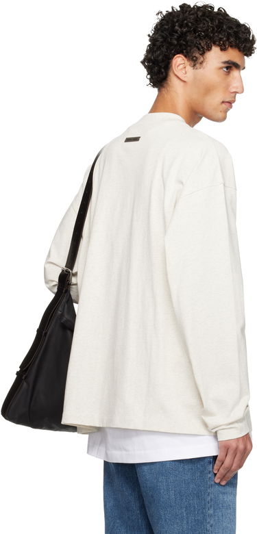 Tričko Fear of God Fear of God ESSENTIALS Holiday Embroidered Classic Long Sleeve T-shirt Béžová | 125HO254202F, 2