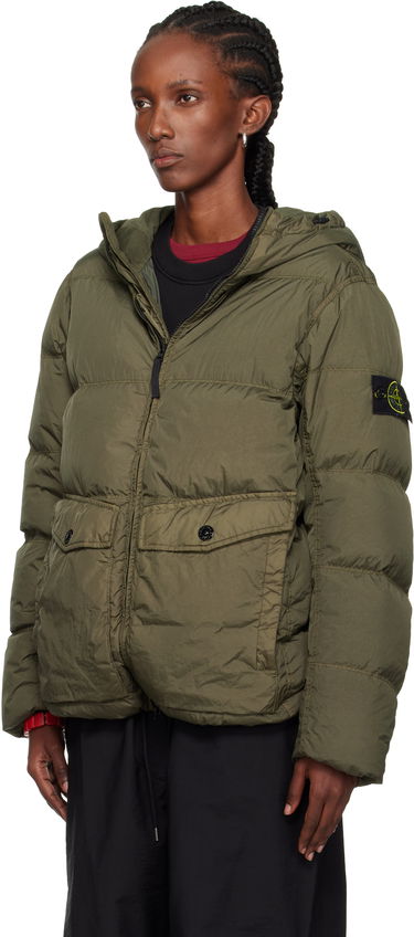 Prešívaná bunda Stone Island Stone Island Crinkle Reps Recycled Nylon Down Jacket Zelené | K2S15 4100011 S0A23, 3