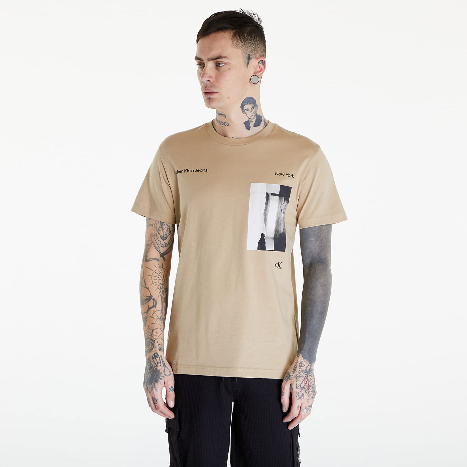 Tričko CALVIN KLEIN Jeans Serenity Multi Graphic Beige Béžová | J30J325930 PF2, 0