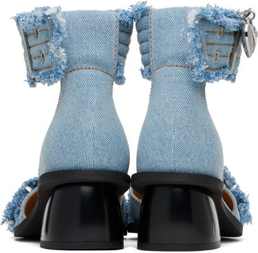 Tenisky a topánky GANNI GANNI Denim Buckle Open Cut Heels Modrá | S2942, 1