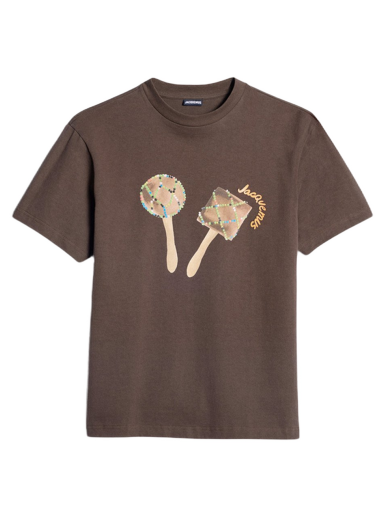 Tričko Jacquemus Le T-Shirt Maraca Logo Hnedá | 235JS097-2099-8BE