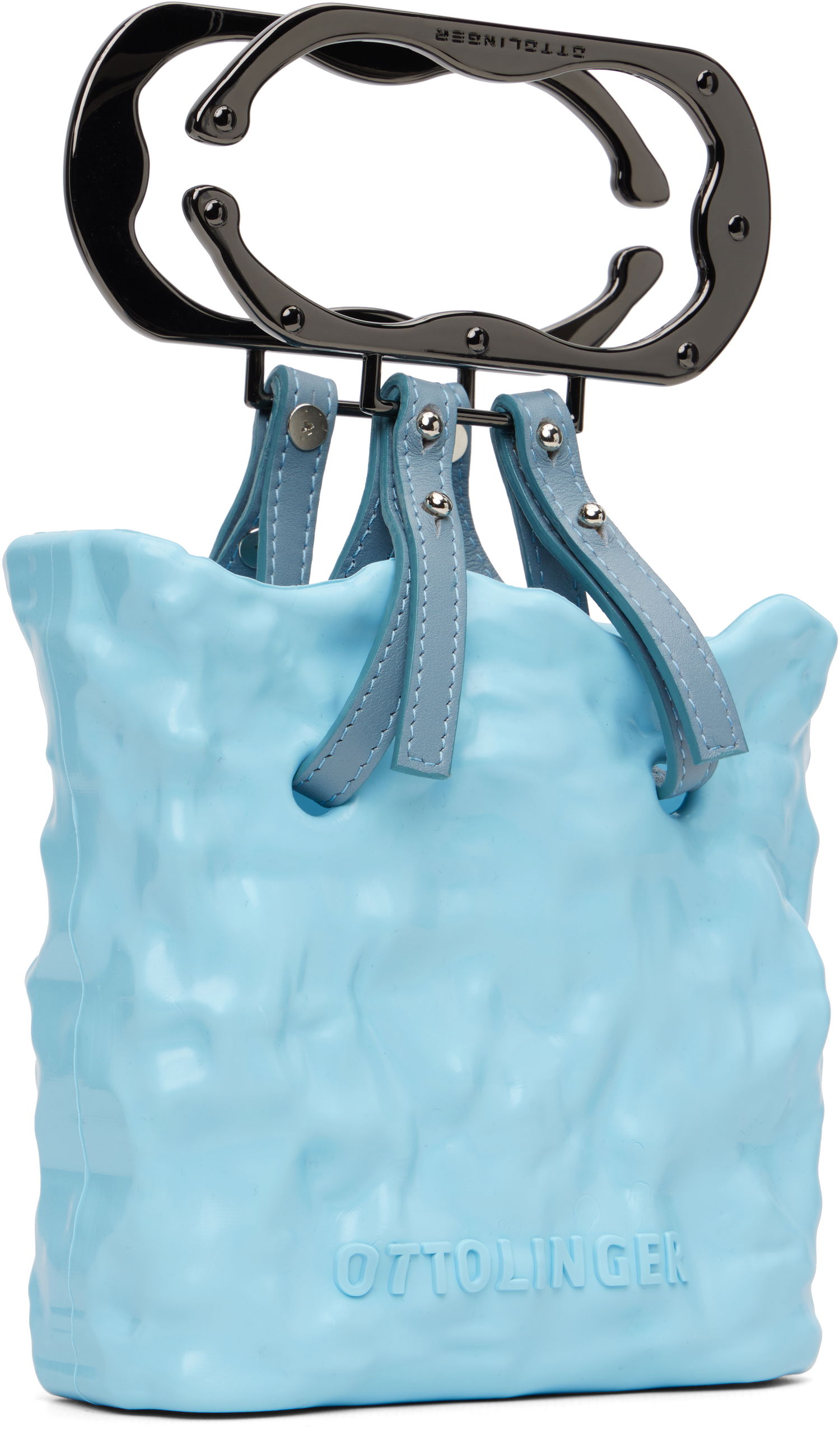 Kabelka Ottolinger C Band Signature Ceramic Handle Sculpted Carryall Modrá | 126-901726-02, 1