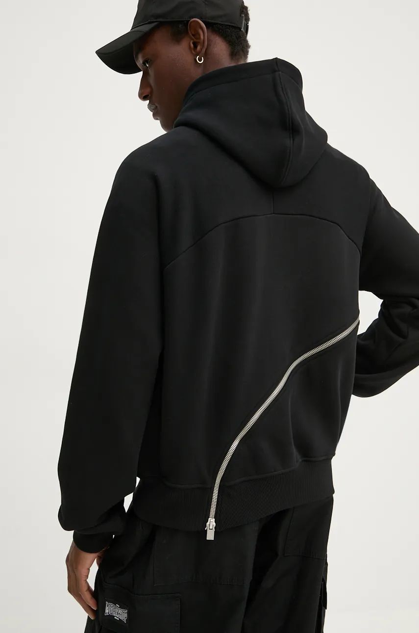 Mikina HELIOT EMIL Zippered Detail Hoodie Čierna | HE.M.08.055.BLK01, 1