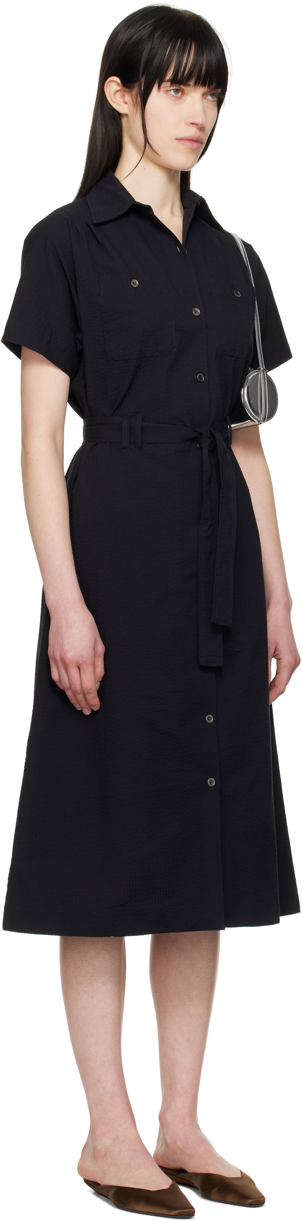 Šaty A.P.C. A.P.C. New Drew Midi Shirt Dress Čierna | COGXU-F05959, 1