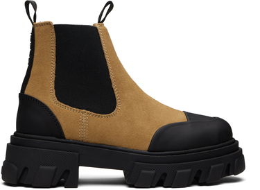 Tenisky a topánky GANNI Low Suede Chelsea Platform Boots with Rubber Toe Béžová | S3244, 0