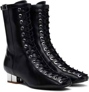 Tenisky a topánky GANNI GANNI Oleatex Eyelets Lace-Up Boots Čierna | S2967, 3