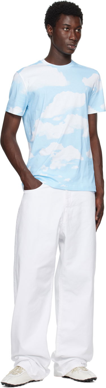 Tričko Moschino Moschino Archive Clouds T-Shirt Modrá | 252ZZ071552411888, 3