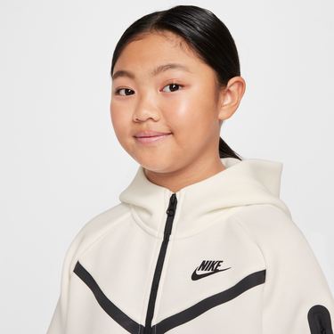 Mikina Nike Girls' Sportswear Tech Fleece Full-Zip Hoodie Biela | HV8695-133, 4