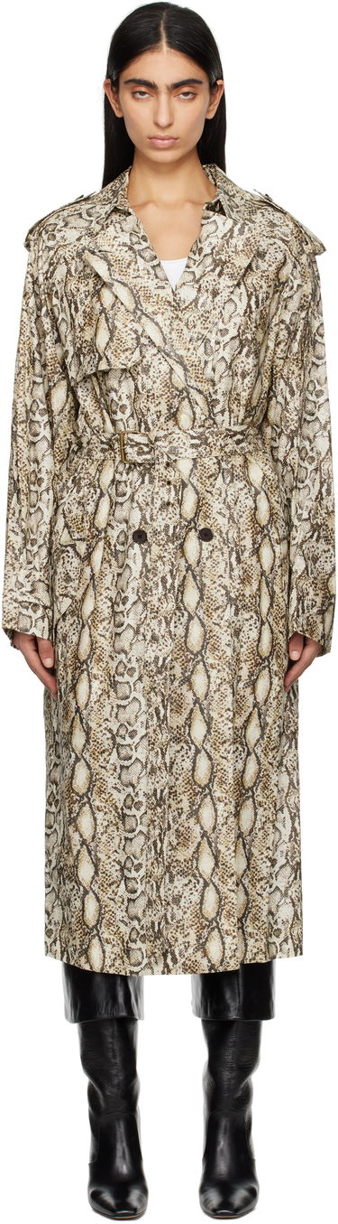 Trenčkot ISABEL MARANT Isabel Marant Freanne Snakeskin Trench Coat Béžová | MA0410FA-C1C01I, 0